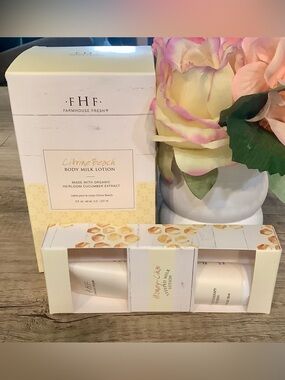 NWT Farmhouse Fresh Citrine Beach Body Milk Body Lotion and Travel Size Set